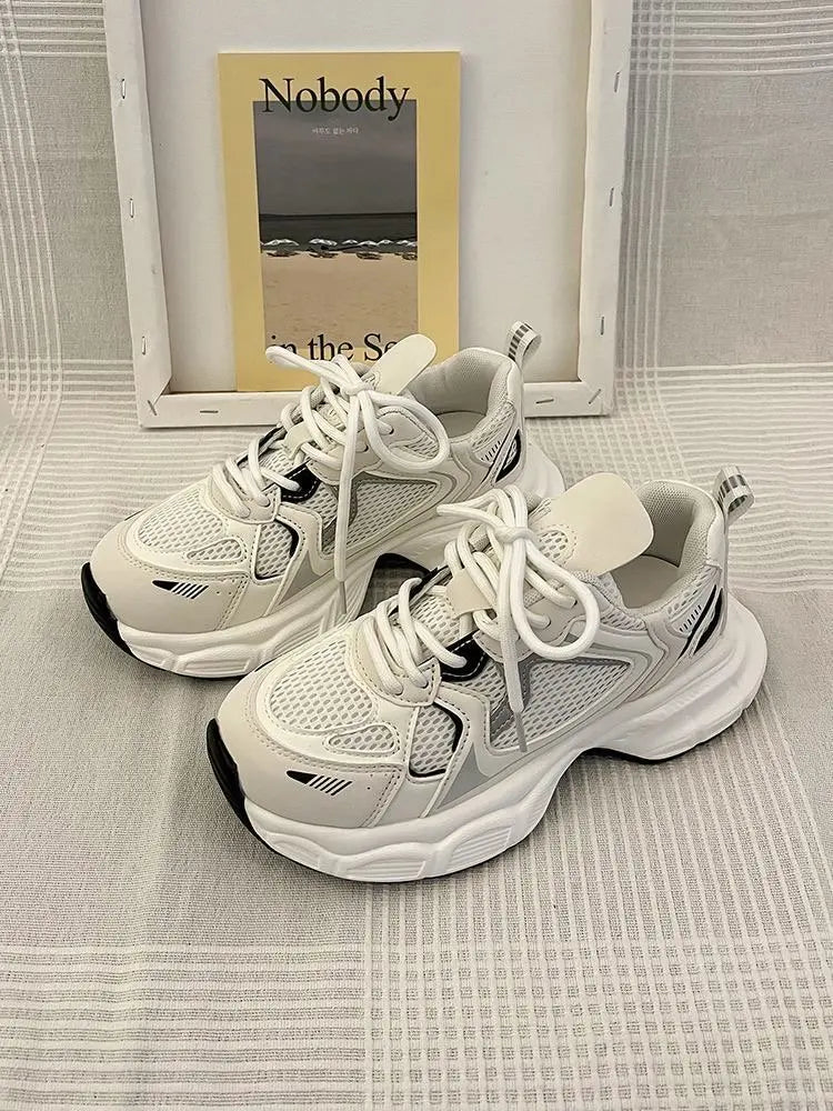 sneakers women trends 2024 summer Sneakers White Lace-Up Women's jogging Shoes platform Female designer shoes zapatos de mujer