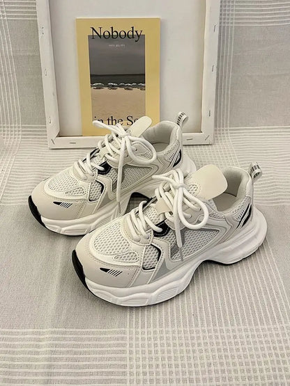 sneakers women trends 2024 summer Sneakers White Lace-Up Women's jogging Shoes platform Female designer shoes zapatos de mujer