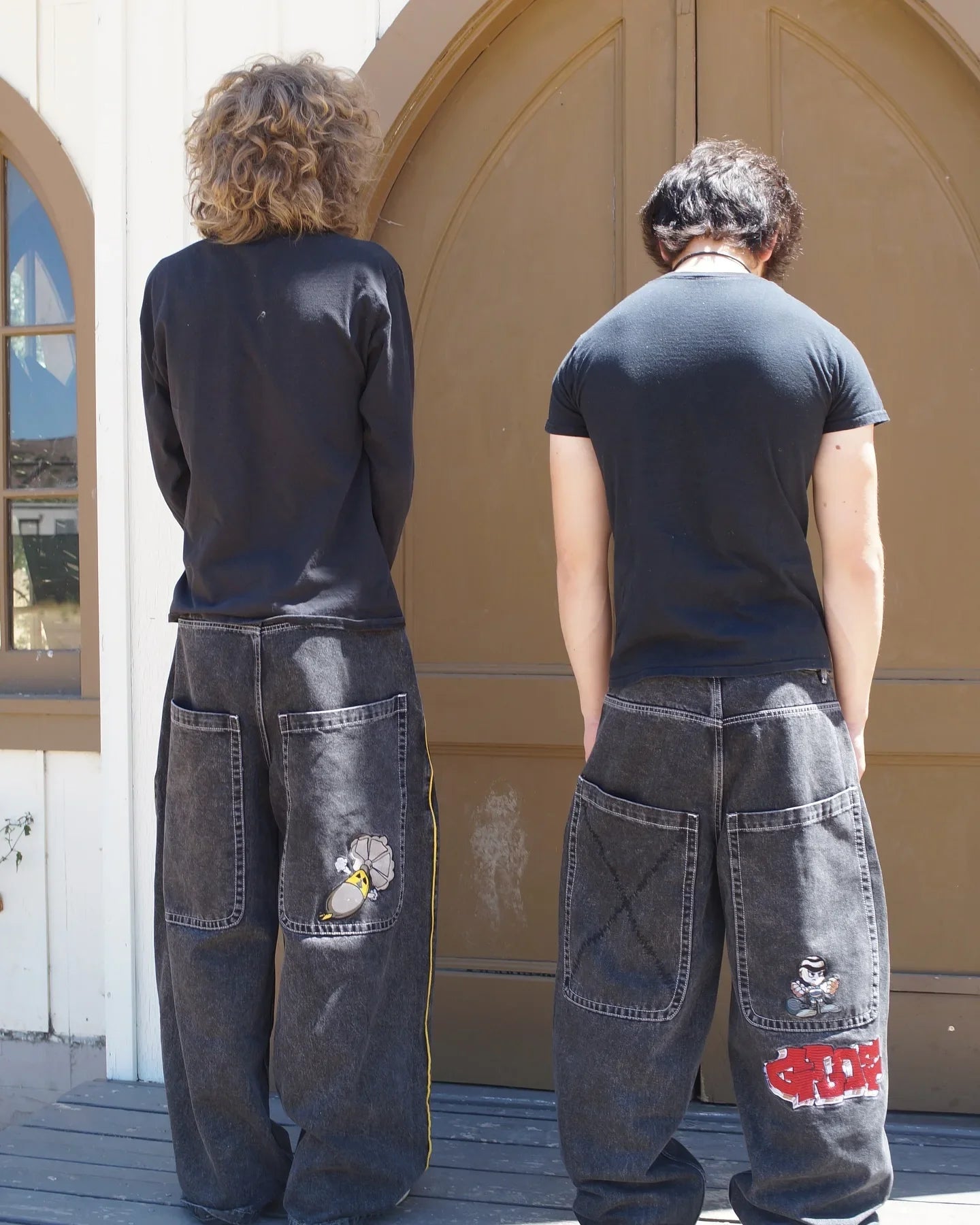Gothic Halloween Scythe Grim Reaper Hip Hop Streetwear Jeans Men Women Retro Punk Print Traight Wide-leg Black Baggy Denim Pants