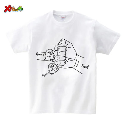 Fathers Day Shirt Personalized Papa T Shirt Daddy's Team Shirts Custom Kids Name Daddy Shirt Family Matching Outfits Father Day