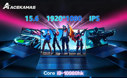 15.6" Gaming Laptop intel Core i9 10980HK Windows 11 Pro Notebook PC Gamer 16GB DDR4 1TB SSD IPS 1920*1080 Fingerprint Computer