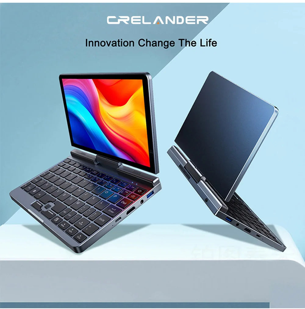 CRELANDER P8 Mini Gaming Laptop 8 Inch Touch Screen Intel Alder Lake N150 12GB DDR5 Windows 11 WiFi 6 Small Pocket Laptop