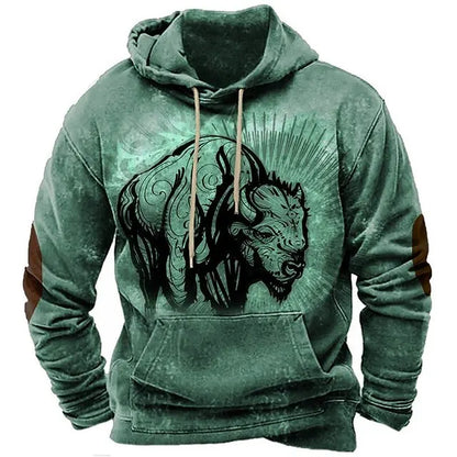 Hoodies For Men Y2k Golf Camping Casual cowboy Long Sleeve Autumn Fashion Sweatshirts 3d Printed Hooded Holiday Loose Oversized