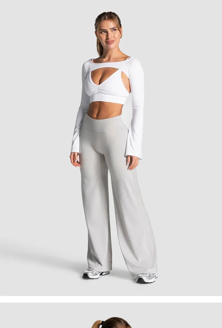Charming Pro Scrunch Straight Leg Pants Butt Lifting Sculpting Wide Leg Leggings Gym Yoga Jogging Push Up Women Baggy Sweatpants