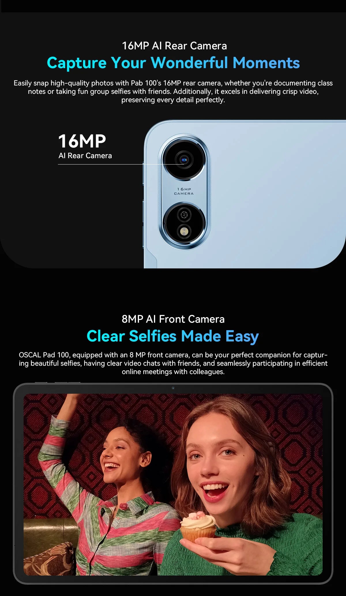 [World Premiere] Blackview OSCAL PAD 100 Tablet 12'' 2K FHD+ Unisoc T615 12+24GB RAM 256GB ROM 9000mAh Android 15 4G Tablets PC