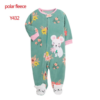 Newborn Infant Baby Boy Girl Romper Spring Autumn Polar Fleece Long-Sleeve Jumpsuit Warm Toddler Baby Clothes For a 0-12 Months