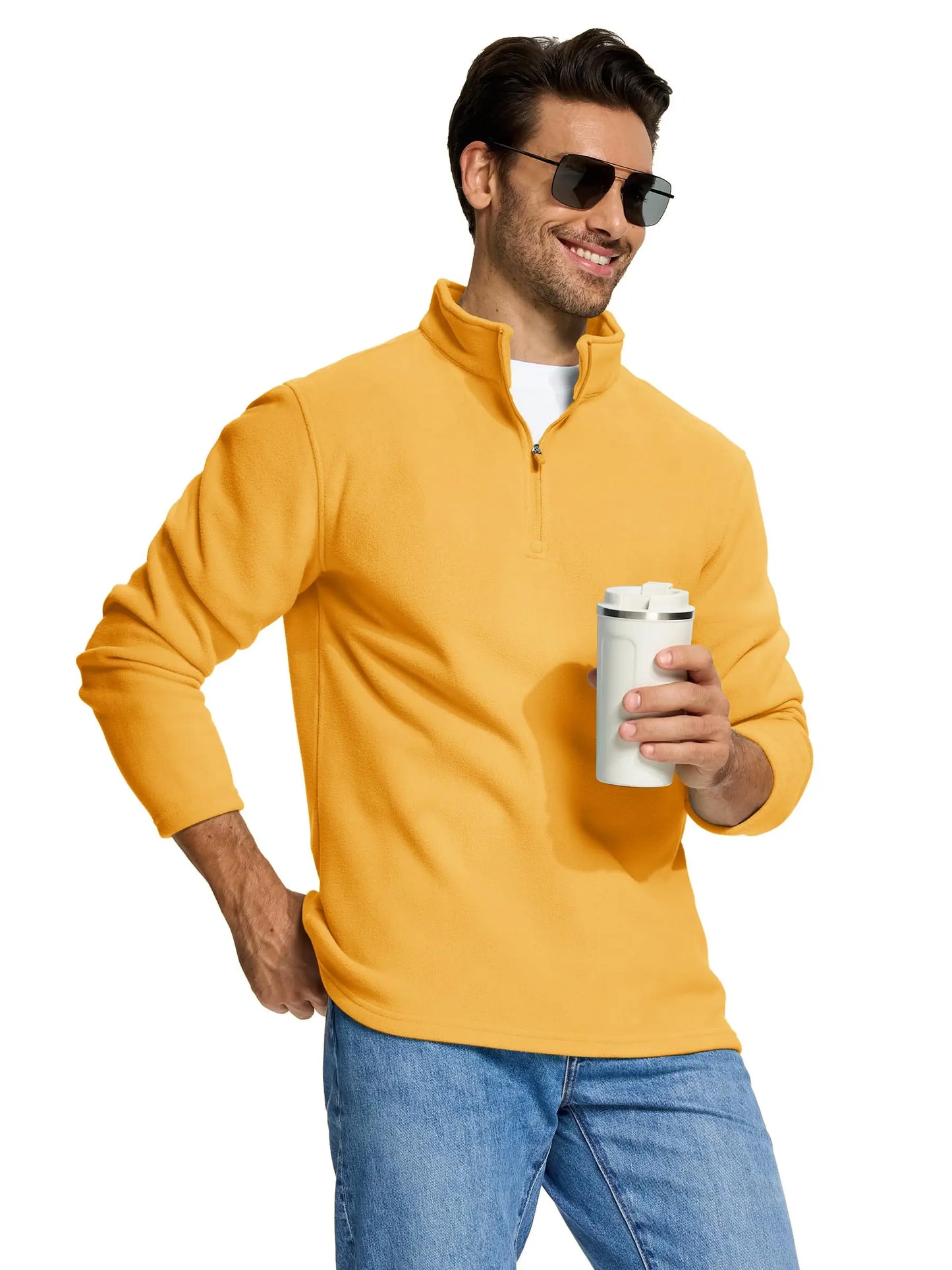 TACVASEN Quarter-Zip Pullover Tops Mens Turtleneck Fleece Sweatshirts Casual Warm Sweater Athletic Running Sports Hoodie Shirts