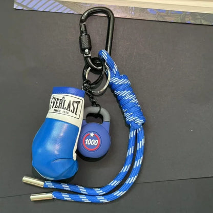 Mini Yoga Foam Roller Keychain Fashion DIY Boxing Gloves Dumbbell Keychain Sports Bag Pendant Fitness Enthusiast Gift