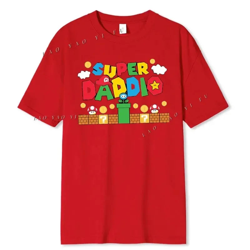 Super Daddio Funny Gamer Dad Father's Day Gift Tshirt 100% Cotton New Fashion Short Sleeve Vintage Classic Streetwear Tee Tops