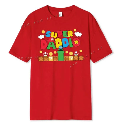 Super Daddio Funny Gamer Dad Father's Day Gift Tshirt 100% Cotton New Fashion Short Sleeve Vintage Classic Streetwear Tee Tops