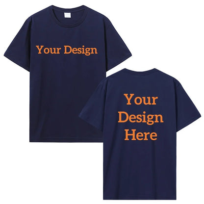 Men's Cotton T-shirt Personalized Your Design Here Custom Text Tshirt for Men Add Your Own Design Fashion T Shirt Men Clothing