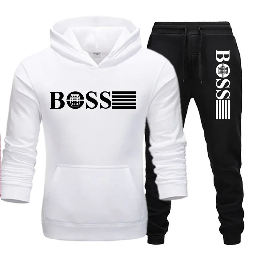 Two-piece fitness sets for autumn and winter, casual sportswear for men and women, and fashionable hooded sweatshirts