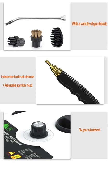 Steam Cleaner High Temperature Pressure Washer with Remote control Steam Cleaning Machine For Home Kitchen Hood Car 2500W