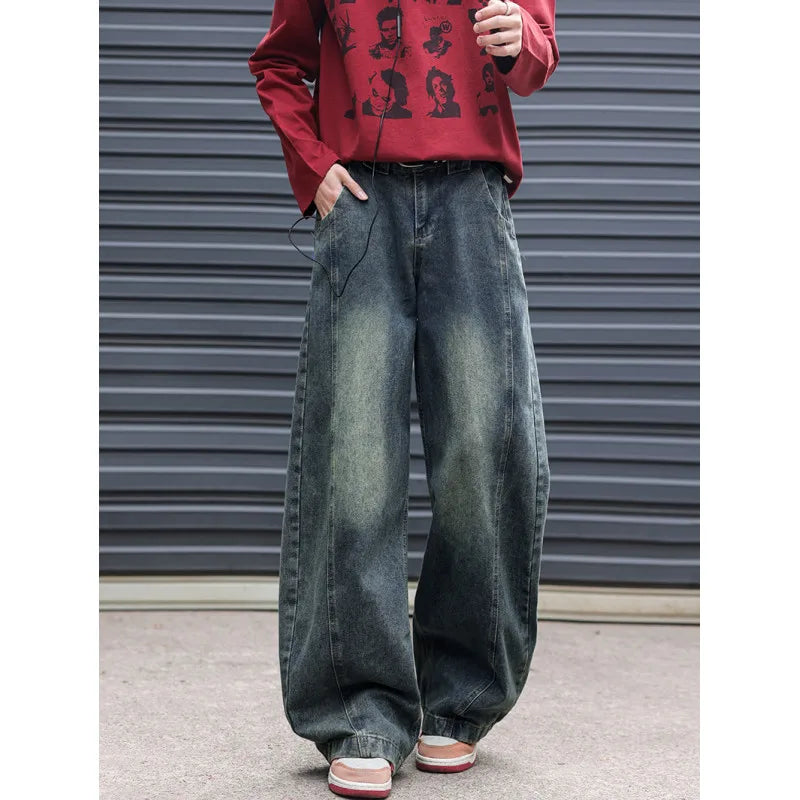 Wide-Leg Streetwear Denim Jeans