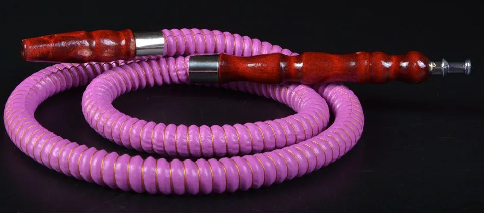 1M Leather Shisha Pipe Hookah Hose Wood Mouth Tip Shisha Pipe Hookah Hose Sheesha Narguile Chicha Water Pipes Shisha Hookah Hose
