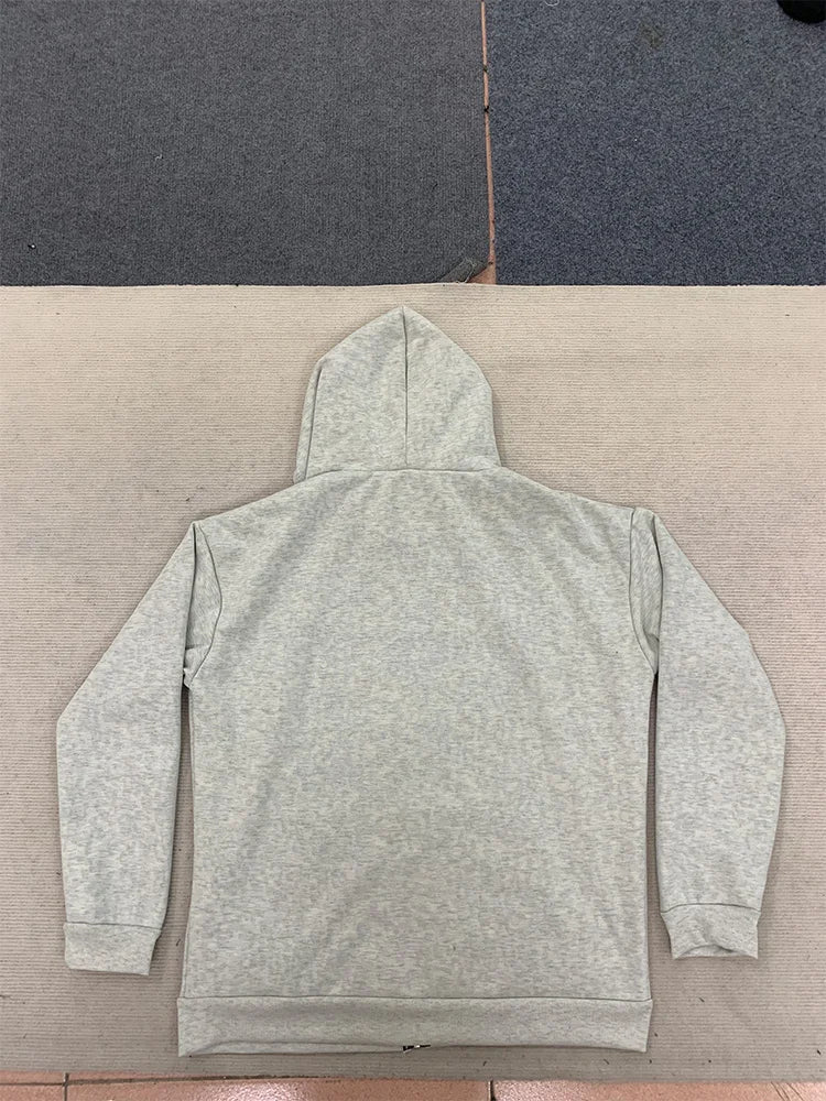 Autumn/Winter Leopard Grey Double sided Zipper Hoodie Men's Casual High Street Warmth Hoodie men's autumn clothing  2025 new