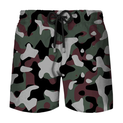 Camouflage Cosplay 3d Printed Sports Shorts For Men Outdoor Running Breathable Beach Shorts Loose Elastic Waistband Short Pants