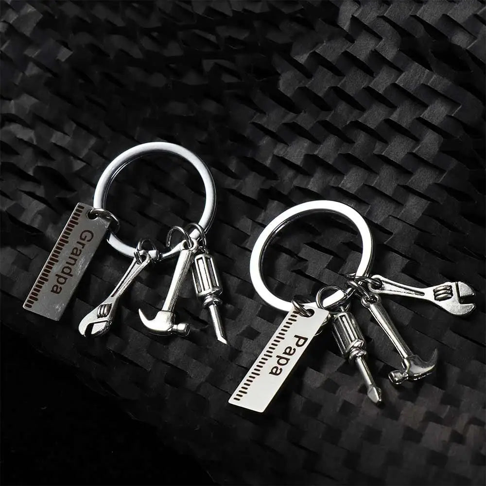Dad Letters Dad Letters Keychains Hammer Screwdriver Dad Letters Keyring Papa Wrench Father's Day Pendant Handbag Decor