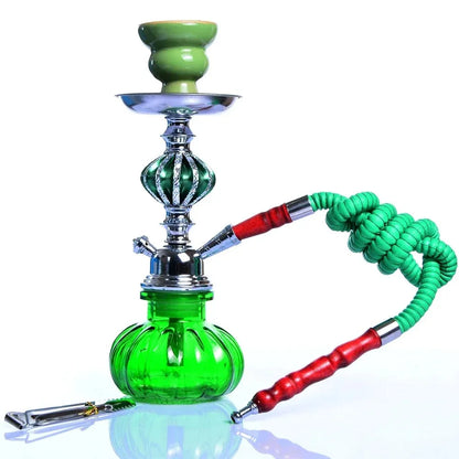 Glass Hookah Shisha Pipe Kit with Ceramic Bowl Leather Hose Charcoal Tong Water Pipe Chicha Sheesha Narguile Shisha Hookah