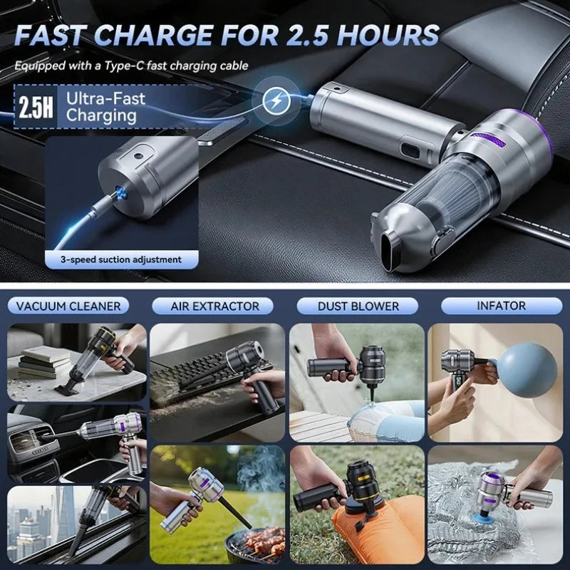 Vacuum Cleaner High Power Portable Handheld Wireless Brushless Motor Clean Machine Powerful Dust Blower Inflator Vacuum Cleaner