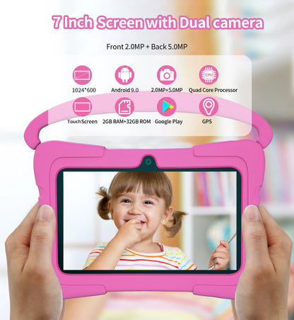 7.0 Inch Kids Tablet Android 12 Quad Core 4GB+64GB WiFi Bluetooth Educational Software Tablets Children's Gifts