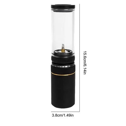 Outdoor Windproof Camping Gas Lamp Portable Camp Atmosphere Lamp Adjustable Candlelight Tent Glass Lantern Camping Supplies