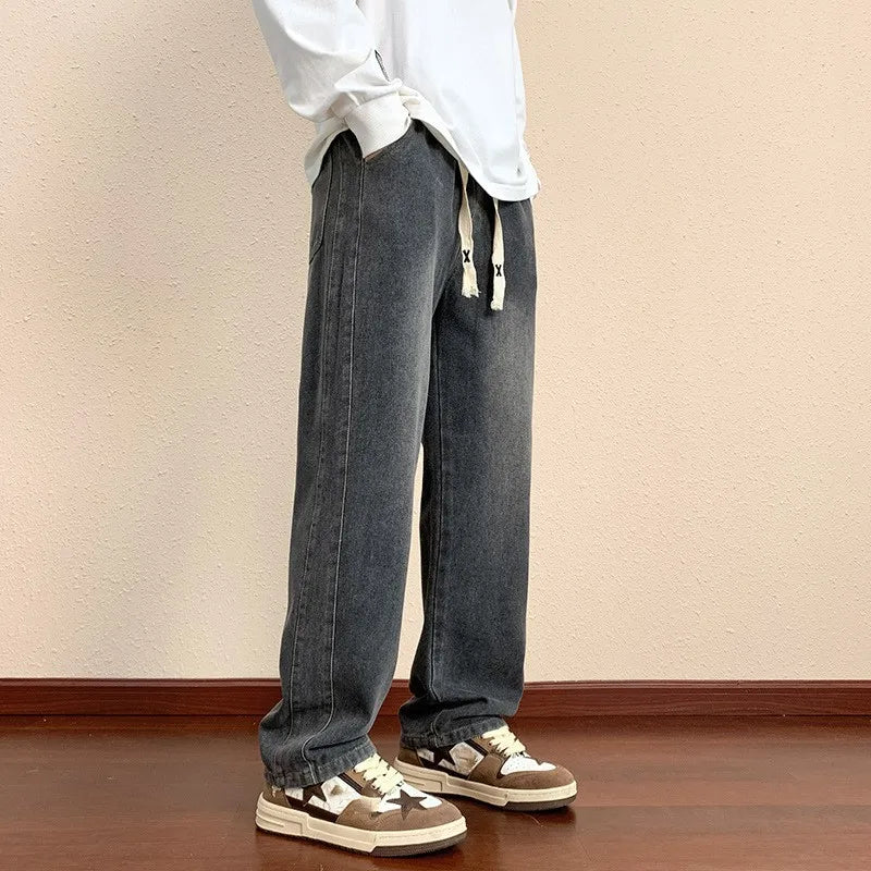 Straight Leg Casual Denim Pants