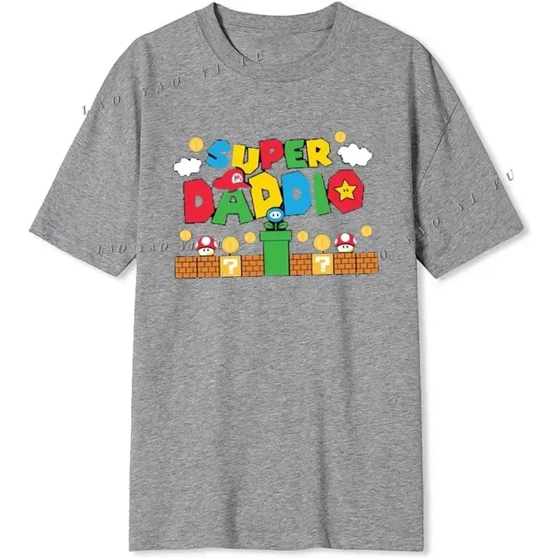 Super Daddio Funny Gamer Dad Father's Day Gift Tshirt 100% Cotton New Fashion Short Sleeve Vintage Classic Streetwear Tee Tops