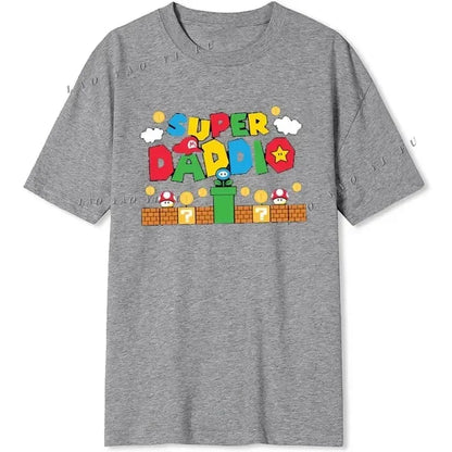 Super Daddio Funny Gamer Dad Father's Day Gift Tshirt 100% Cotton New Fashion Short Sleeve Vintage Classic Streetwear Tee Tops