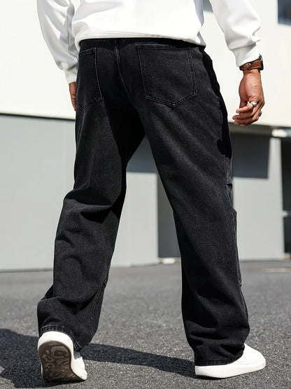 Classic Straight-Leg Dark Blue Jeans