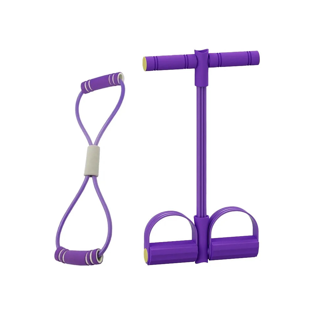 6-Tube Resistance Bands Set with Foam TPE Yoga Pedal Puller Sport At Home Shoulder Opening 8-Line Tension Rope Fitness Equipment