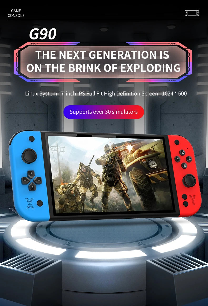 G90 retro arcade handheld console offers long battery life and a lightweight, portable design, and can be connected to a TV, mak
