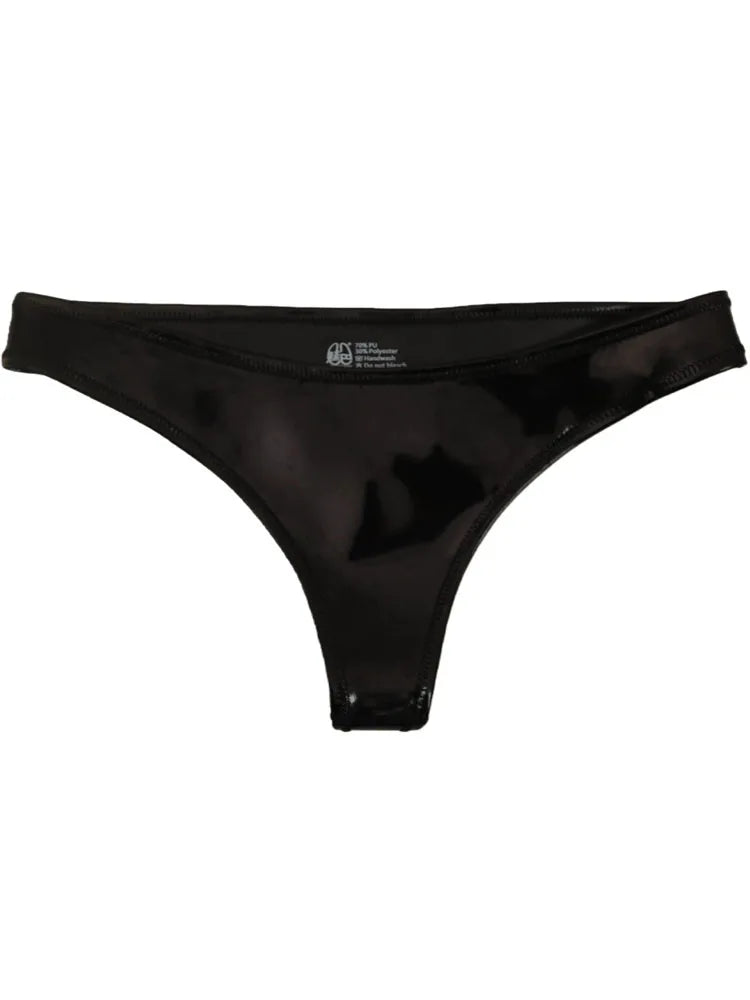 Shiny Matt Double Sided PU Leather Bikini Hot Shorts Wet Look PVC Briefs Reversible Tangas Sexy Panties G Strings Thong Calcinha