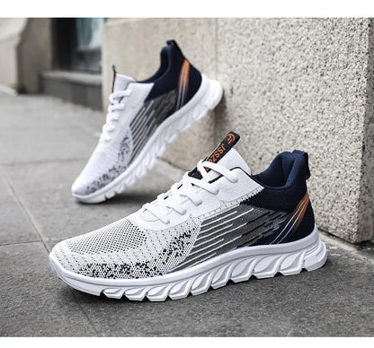 Sneakers new men's shoes trend foreign trade flying woven lace-up running shoes breathable Korean version of tide shoes