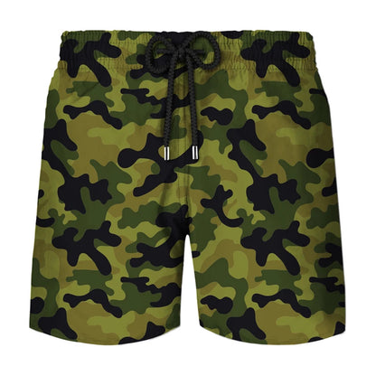 Camouflage Cosplay 3d Printed Sports Shorts For Men Outdoor Running Breathable Beach Shorts Loose Elastic Waistband Short Pants