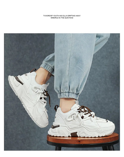 Sneakers for Mens White Platform Sneakers Fashion Versatile Board Shoes Men's Simple Niche Comfort Sports Shoes Tenis Masculino