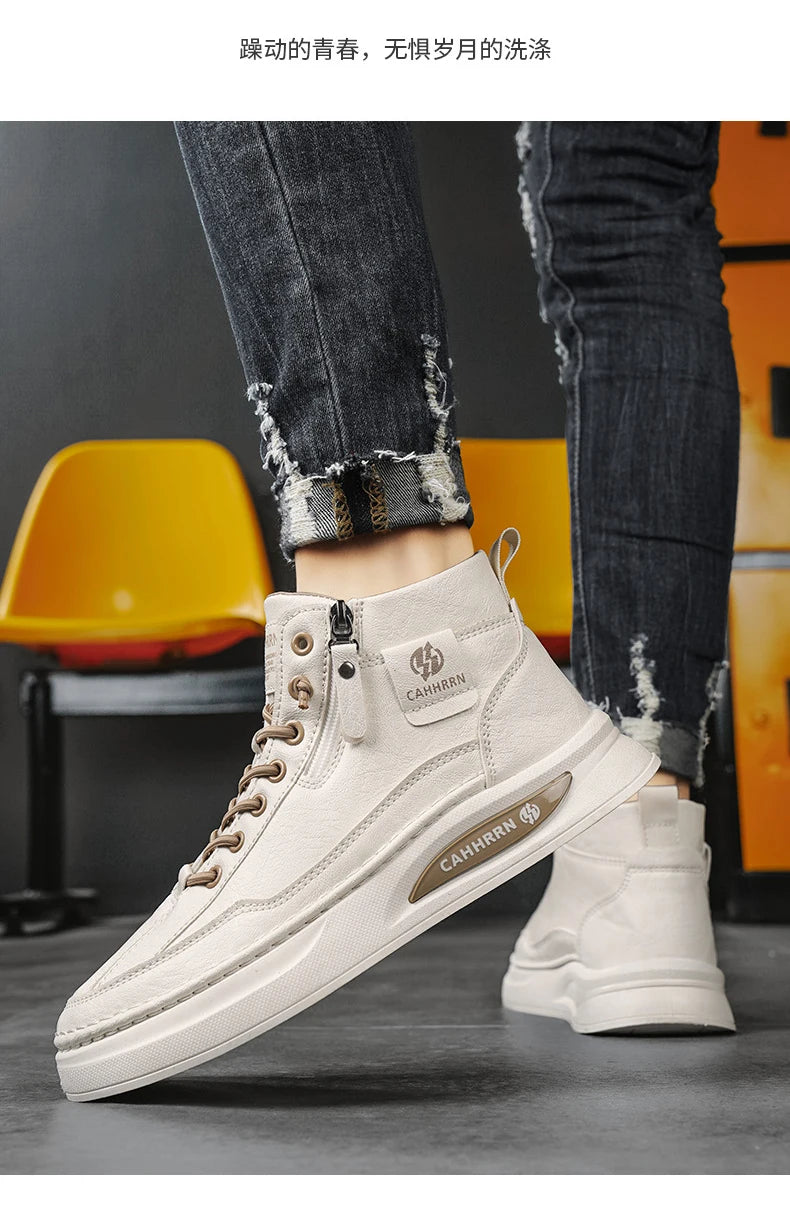 Male Sneakers High-top Loafers Skateboard Sports and Leisure Shoes for Men Men's Sneakers Non-Slip Soft and Comfortable New
