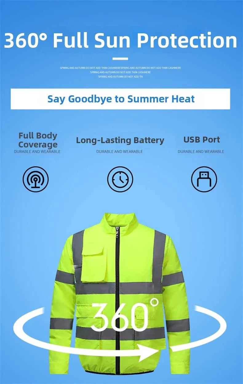 Smart Air Conditioning Cooling Jacket Men Breathable Sun Protection Workwear For Outdoor Workers Fishing Hiking