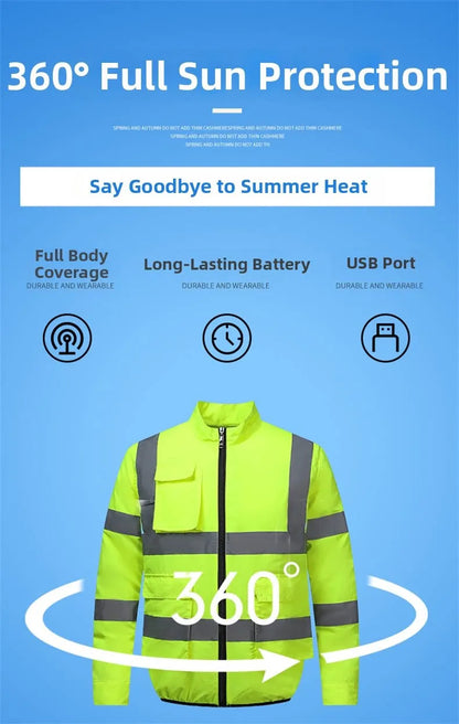 Smart Air Conditioning Cooling Jacket Men Breathable Sun Protection Workwear For Outdoor Workers Fishing Hiking