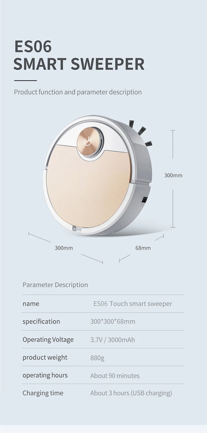 New ES06 APP Wireless Robot Smart Remote Control Vacuum Cleaner Cleaning Machine Sweeping Floor Mop For Home Vacuum Cleaner