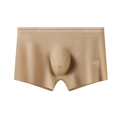 Fashion Men's Underwear Ice Silk Seamless Solid Color Ultra-thin Breathable Boxers for Male Lingerie Bikini Panties