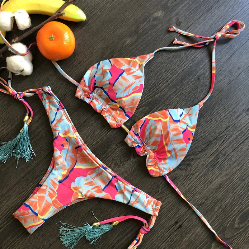 Women's Printed Bikini Beach Holiday Trio
