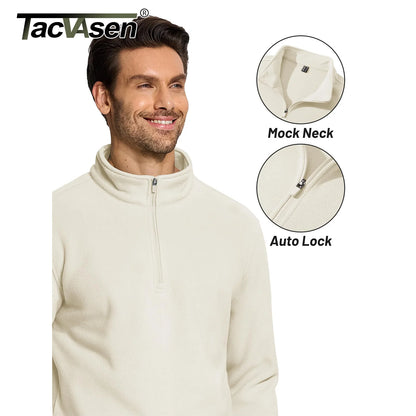 TACVASEN Quarter-Zip Pullover Tops Mens Turtleneck Fleece Sweatshirts Casual Warm Sweater Athletic Running Sports Hoodie Shirts
