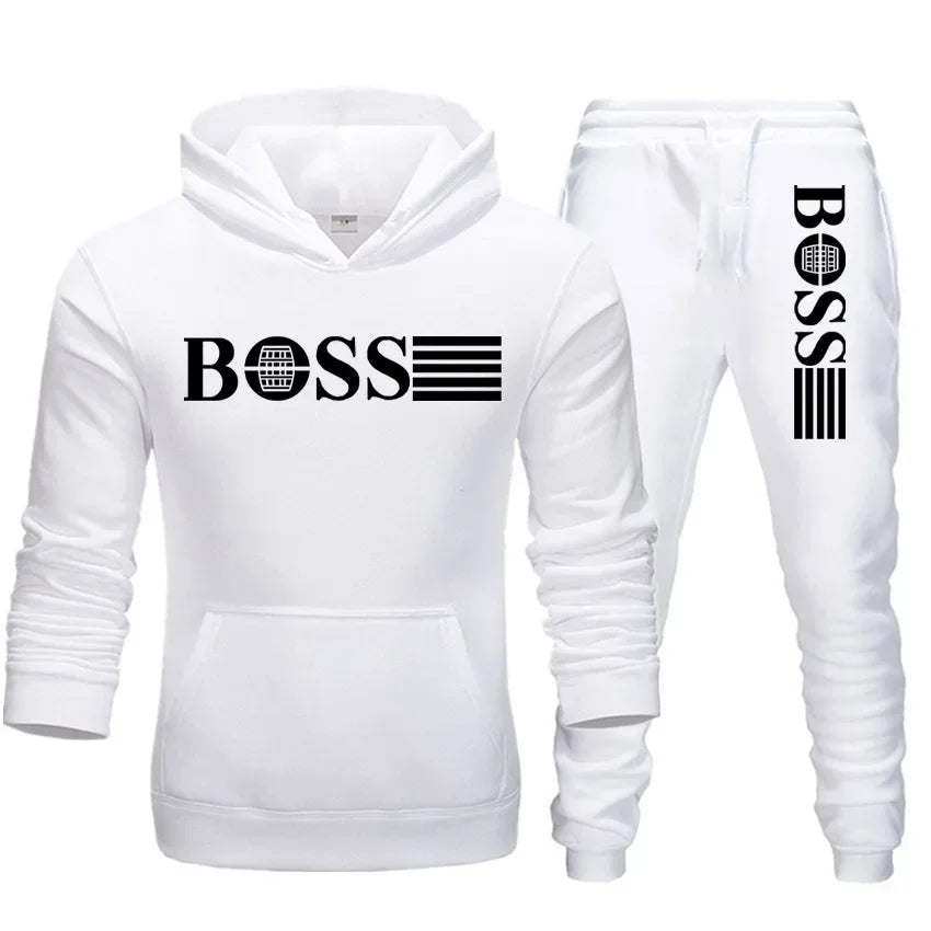 Two-piece fitness sets for autumn and winter, casual sportswear for men and women, and fashionable hooded sweatshirts