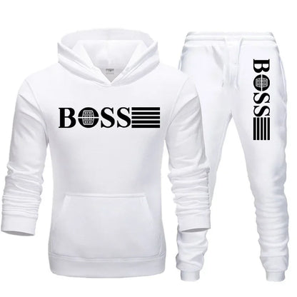 Two-piece fitness sets for autumn and winter, casual sportswear for men and women, and fashionable hooded sweatshirts