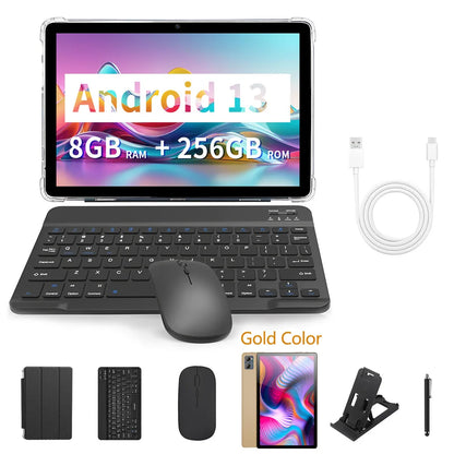 BDF-Y7 New 5G Pad 10.1 Inch Tablets Octa Core 8GB+256GB ROM HD Display Double SIM Dual Cameras Tablet Pc with Keyboard Mouse