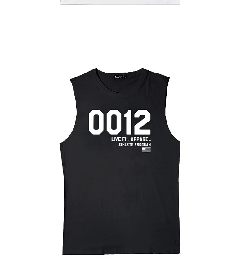 Men's Summer Fitness Tank Top Gym Workout Running Sleeveless Vest Bodybuilding Singlet Muscle Cotton Shirt Man Sports Casual Top