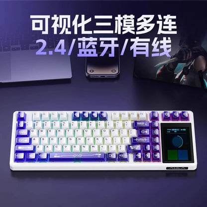 New AULA L99 Wireless 3-mode Keyboard Screen Display Gaming Mechanical Keyboard Touch Office Gaming PC Gaming Dedicated Keyboard