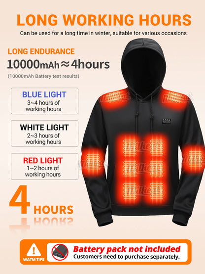 Smart Heating Jacket, 29 Heating Zones,4-Switches,3 Temperature Options, For Winter Indoor and Outdoor Activities