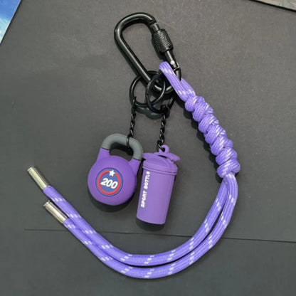 Mini Yoga Foam Roller Keychain Fashion DIY Boxing Gloves Dumbbell Keychain Sports Bag Pendant Fitness Enthusiast Gift